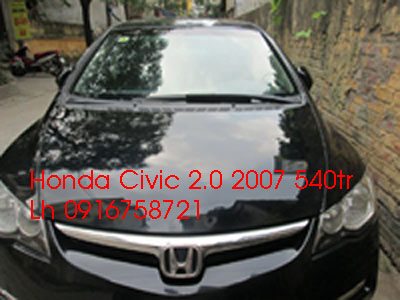 bán gấp Honda CIVIC 2.0,số tự động,đời 2007 540 triệu